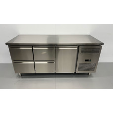 HCB stainless steel workbench with cooling, 4 drawers and 1 door, 179.5 cm, 230 V
