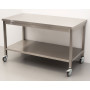 HCB mobile workbench on wheels, 140 x 70 x 85 cm Stainless steel