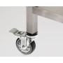 HCB mobile workbench on wheels, 140 x 70 x 85 cm Stainless steel
