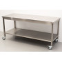 HCB mobile workbench on wheels, 180 x 70 x 85 cm Stainless steel