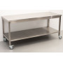 HCB mobile workbench on wheels, 180 x 70 x 85 cm Stainless steel
