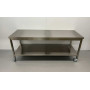 HCB mobile workbench on wheels, 200 x 70 x 85 cm Stainless steel