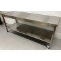 HCB mobile workbench on wheels, 200 x 70 x 85 cm Stainless steel