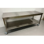 HCB mobile workbench on wheels, 200 x 70 x 85 cm Stainless steel