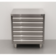 HCB 70cm work cabinet with 6 drawers Premium line Stainless steel
