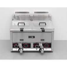HCB double gas fryer for frying 2 x 21 liters Stainless steel