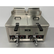 HCB double fryer 2 x 21 liters Propane gas Stainless steel