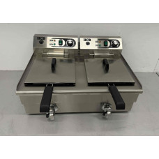 HCB double fryer 2 x 14 liters 2 x 230 V Stainless steel