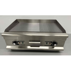 HCB 75 cm grill plate 1/2 ribbed 400V Stainless steel