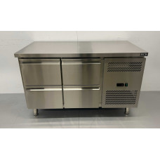 HCB 136cm workbench with cooling, 4 drawers, 230 V Stainless steel