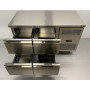 HCB 136cm workbench with cooling, 4 drawers, 230 V Stainless steel