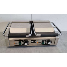 HCB double contact panini grill with ridges 230 V Stainless steel