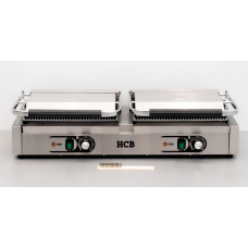HCB double contact grill Panini grill XXL ribbed 230V Stainless steel