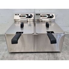 HCB double fryer 2 x 10.5 liters 230V Stainless steel