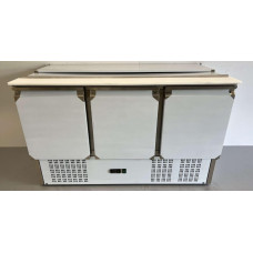 Workbench with refrigerator, 3 doors, 1/1 GN, 137 cm, 230V HCB Stainless steel