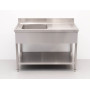 Sink, left side, 120 x 70 cm HCB Stainless steel