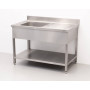 Sink, left side, 120 x 70 cm HCB Stainless steel
