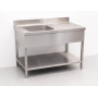 Sink, left side, 120 x 70 cm HCB Stainless steel