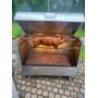 Charcoal grill with rotating spit