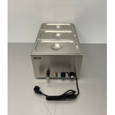 Heated display Bain Marie 3 x 1/3 GN Stainless steel