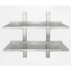 Double-walled shelf 80 x 30 cm Stainless steel HCB