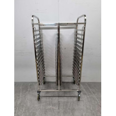 91.5 cm Trolley with two shelves, 30 x 60/40 cm, Bread baking standard Stainless steel HCB