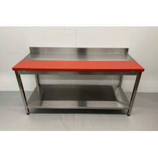 Workbench 180 cm with polyethylene PE cutting surface Stainless steel HCB