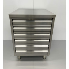 60 cm Work cabinet with 6 drawers for dough Premium-line Stainless steel HCB