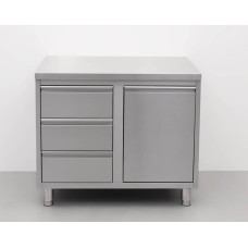 Work cabinet - work table 100 cm Premium-line HCB Stainless steel