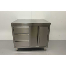 100 cm Work cabinet - work table Stainless steel HCB