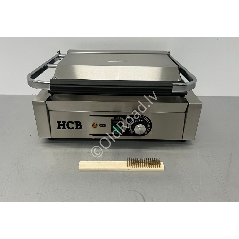 Contact grill Panini grill with grooved edge 230 V Stainless steel HCB