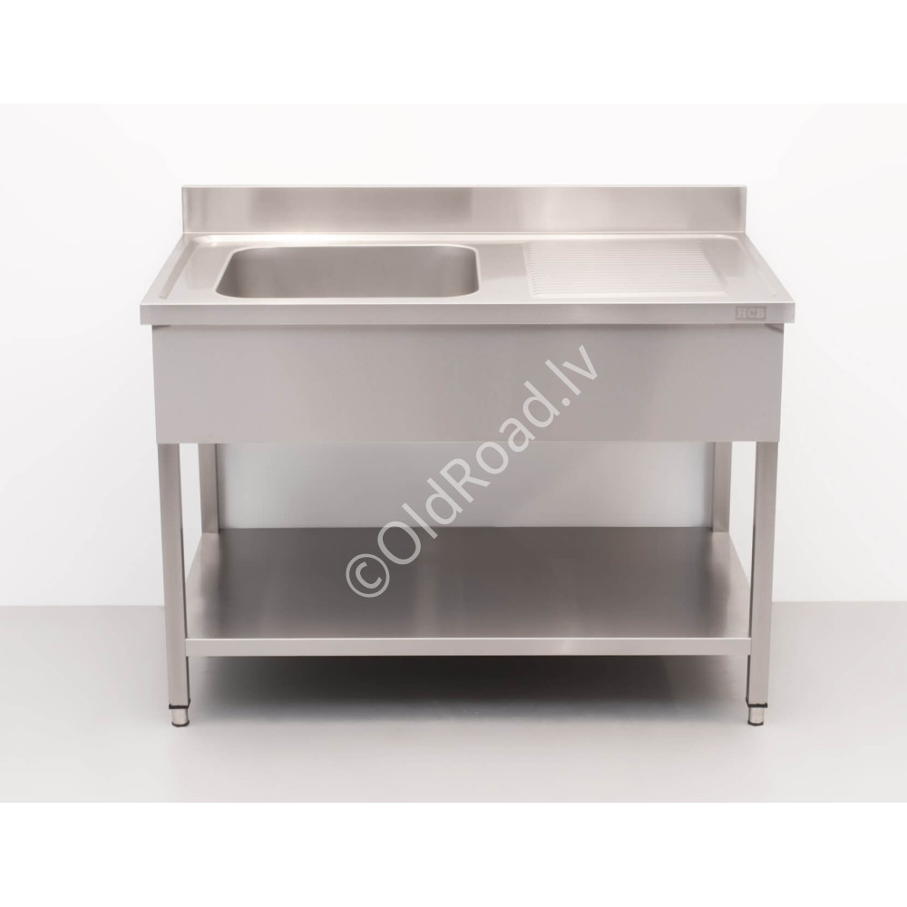 Sink, left side, 120 x 70 cm HCB Stainless steel