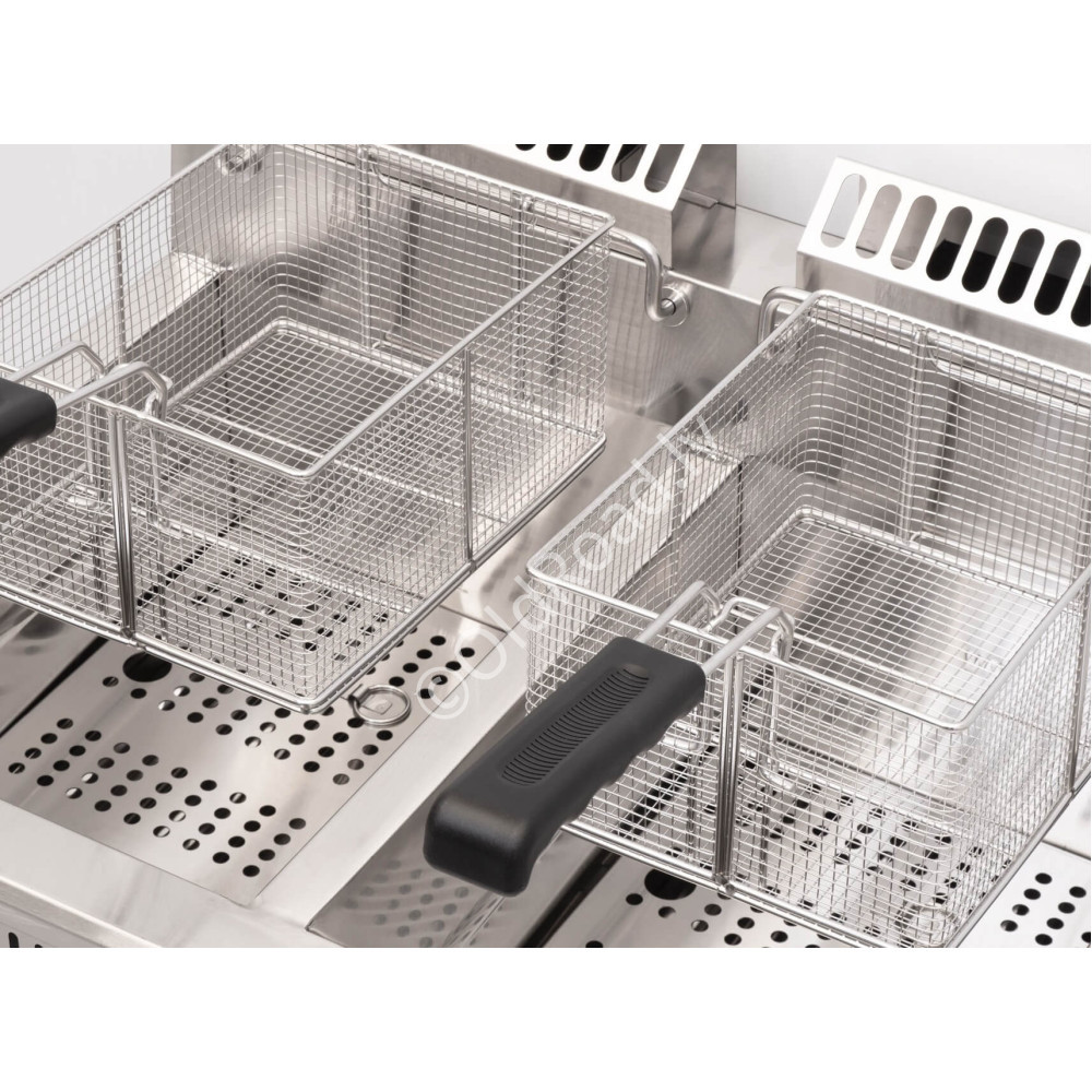 HCB double gas fryer for frying 2 x 21 liters Stainless steel