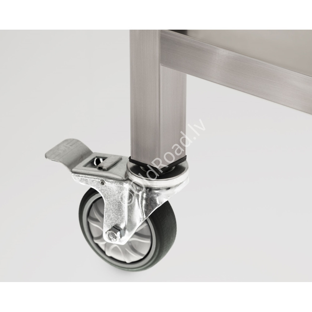 HCB mobile workbench on wheels, 140 x 70 x 85 cm Stainless steel