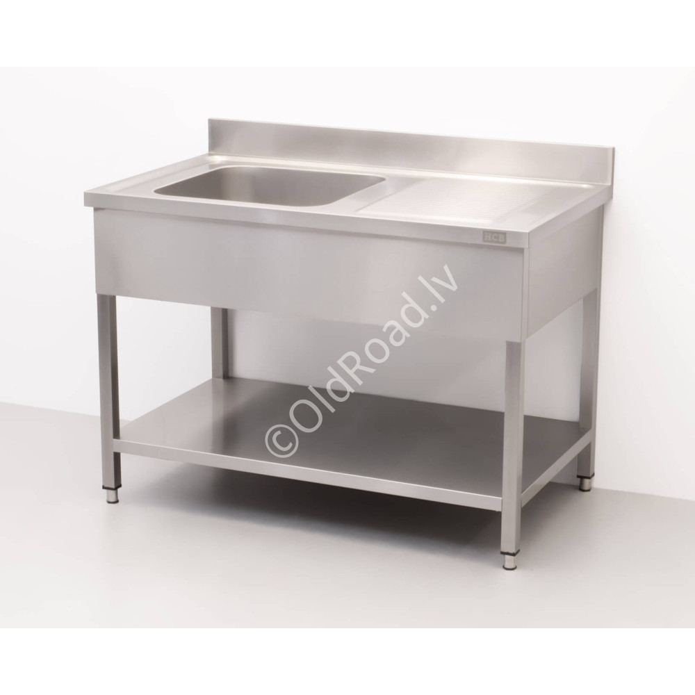 Sink, left side, 120 x 70 cm HCB Stainless steel