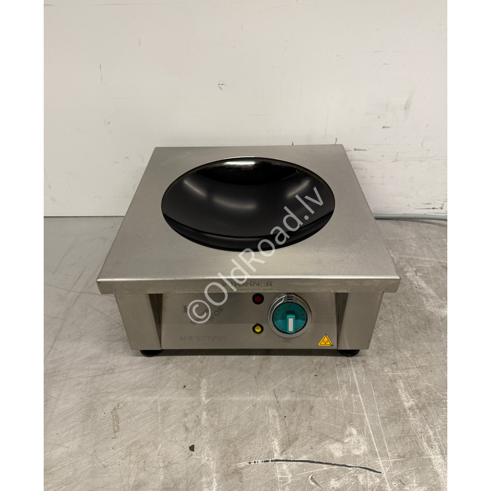 Induction wok pan, 5 kW, 400 V Stainless steel Bohner