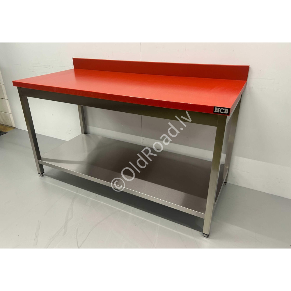 Workbench Premium-line 160 cm with polyethylene PE cutting surface Stainless steel HCB