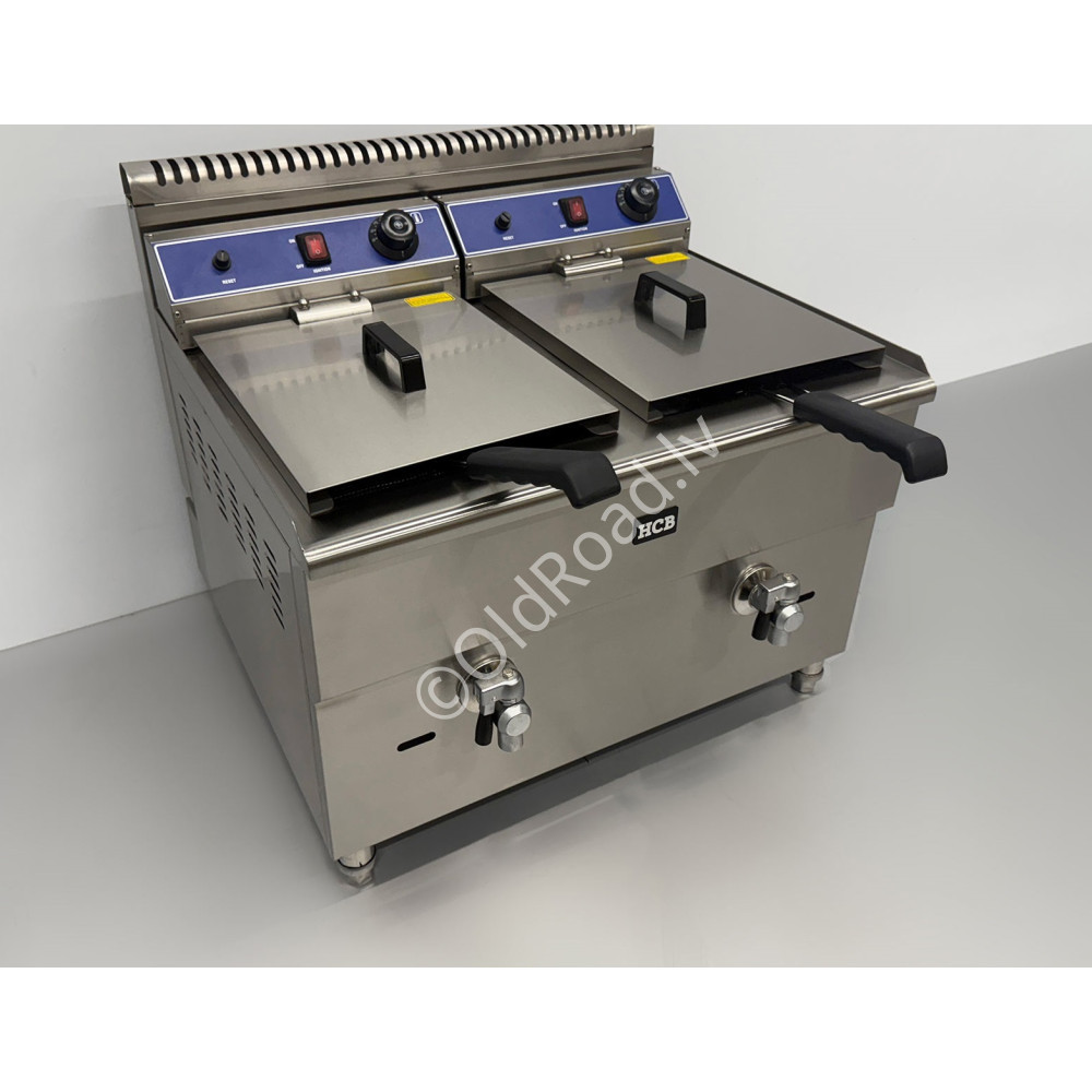 2 x 14 liter double fryer, propane gas HCB stainless steel