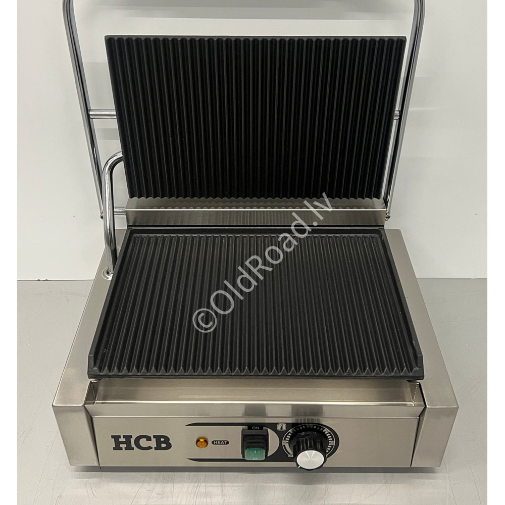 Contact grill Panini grill with grooved edge 230 V Stainless steel HCB