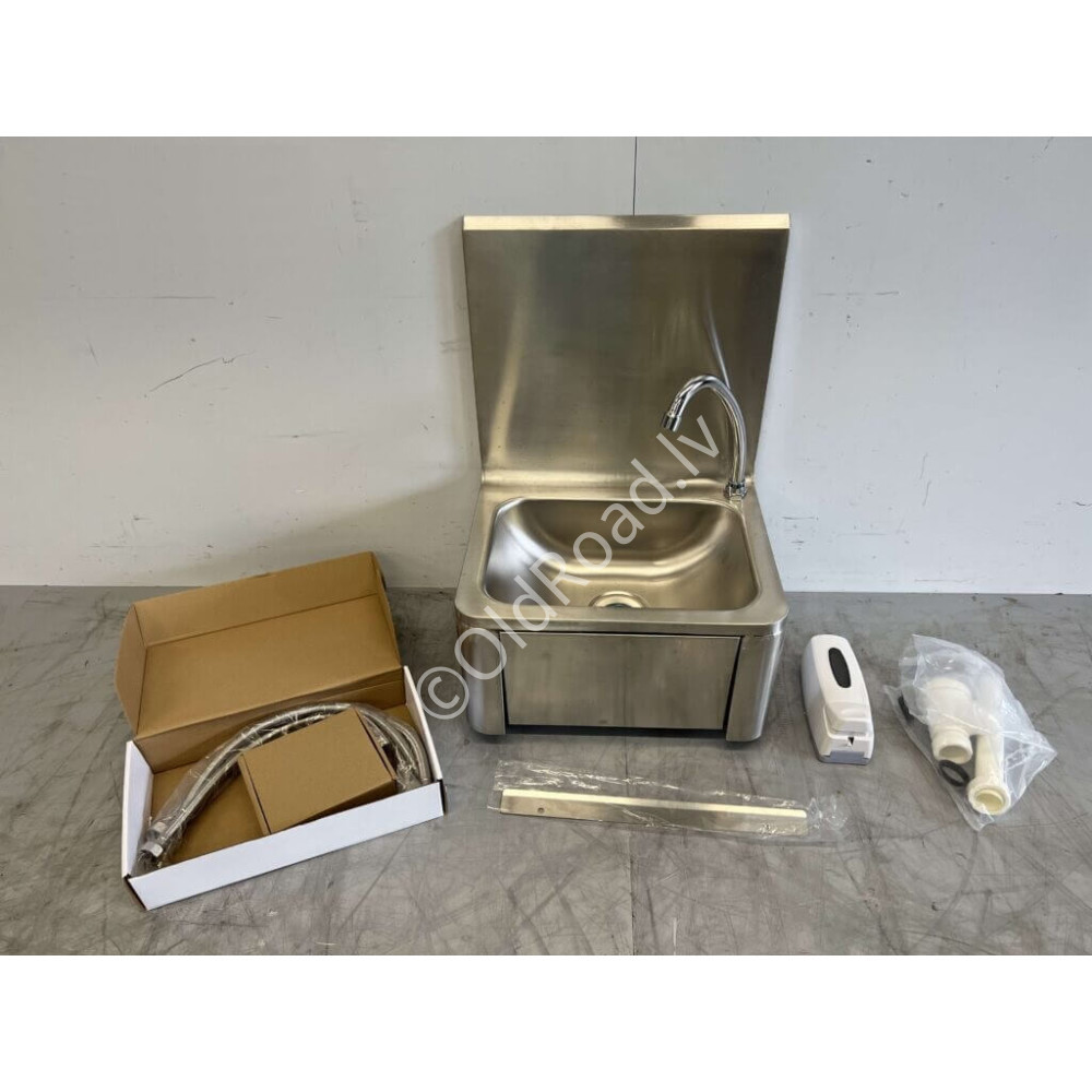 40 x 34 cm Sink with knee control Soap dispenser Stainless steel HCB