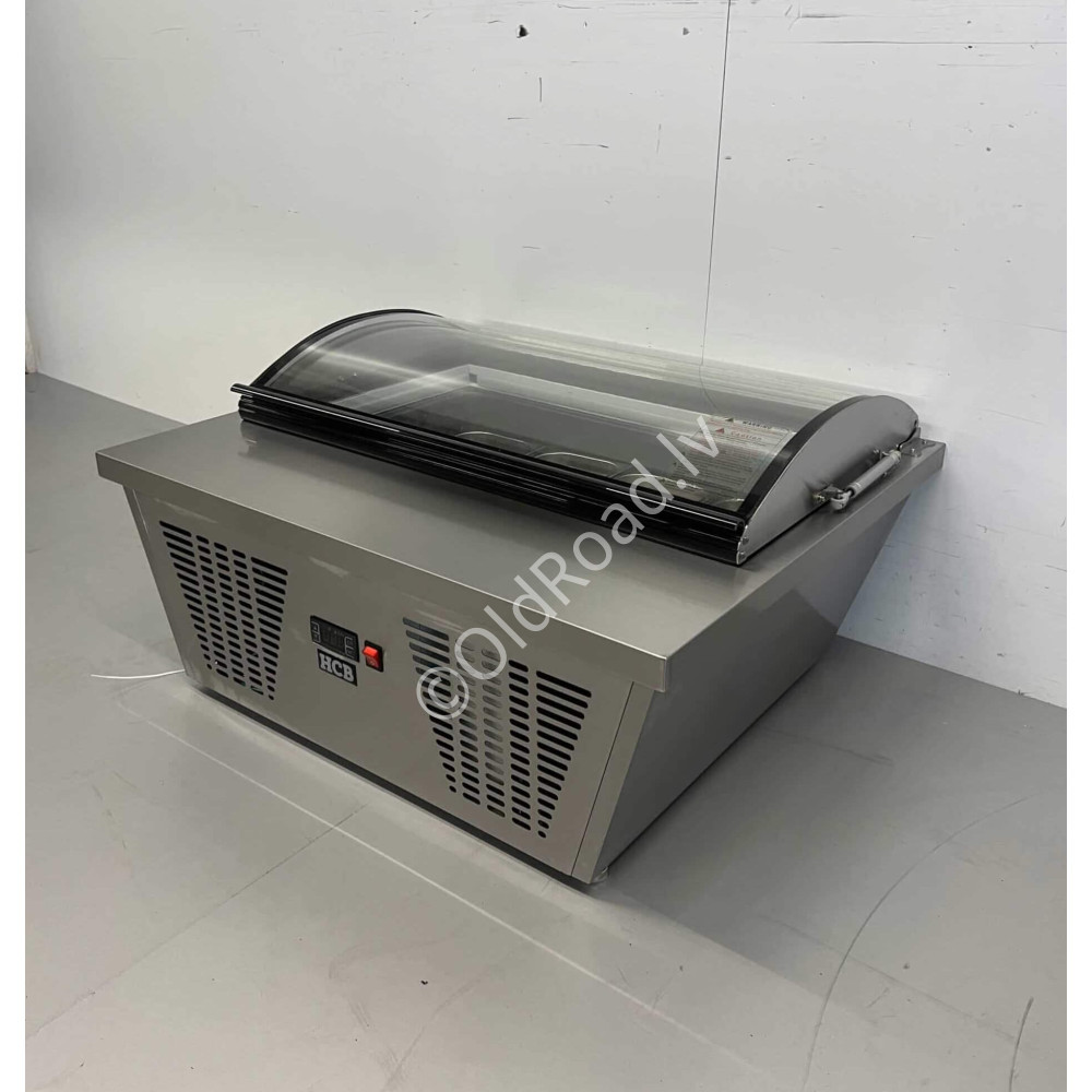 87 cm Ice Cream Display Case with Scoop, Top Freezer, 4 x 5 Litres (1/3 GN), 230V Stainless Steel HCB