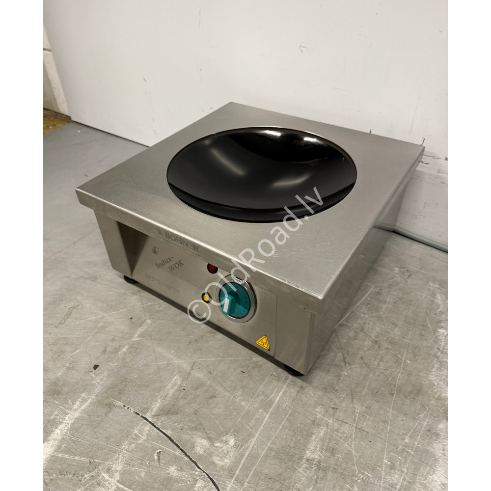 Induction wok pan, 5 kW, 400 V Stainless steel Bohner