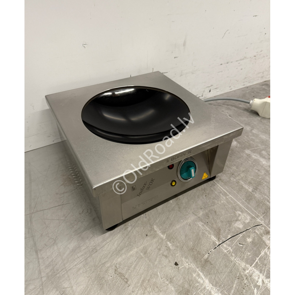 Induction wok pan, 5 kW, 400 V Stainless steel Bohner