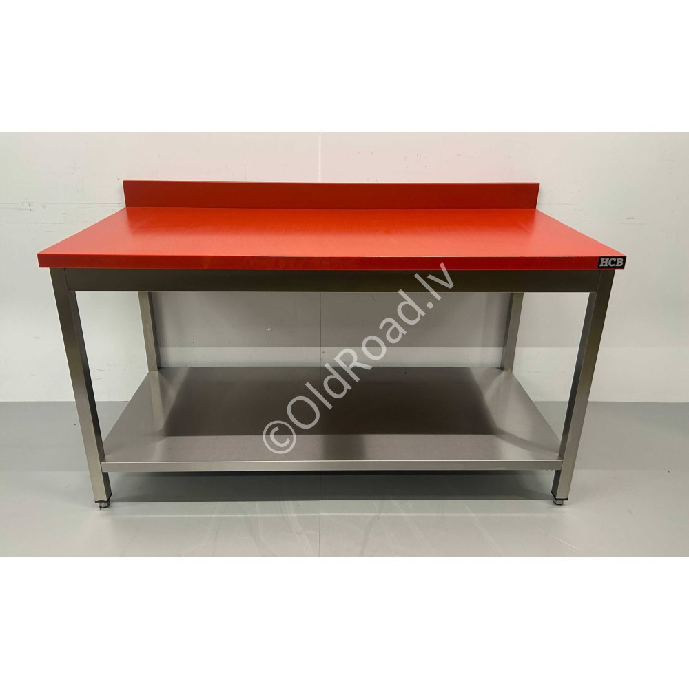 Workbench Premium-line 160 cm with polyethylene PE cutting surface Stainless steel HCB