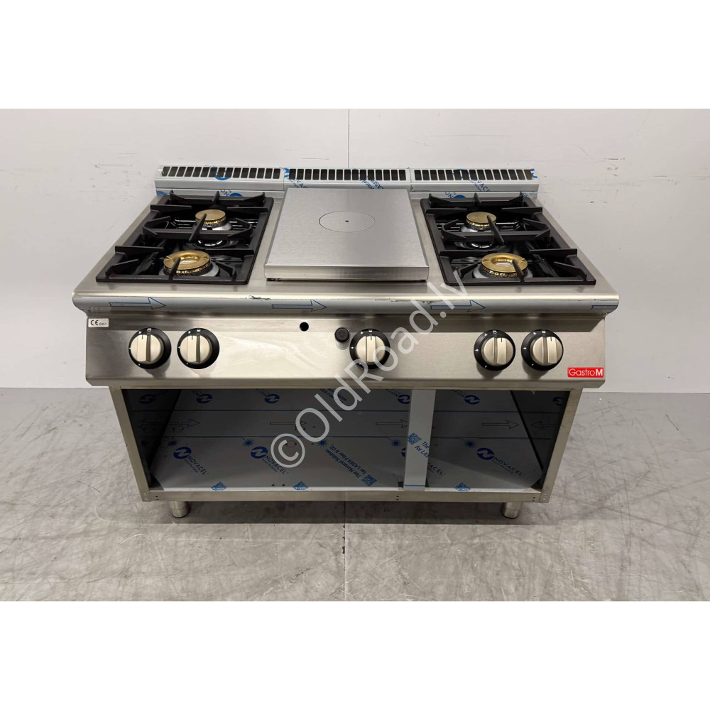 4-burner natural gas stove 120 cm Stainless steel Gastro-M