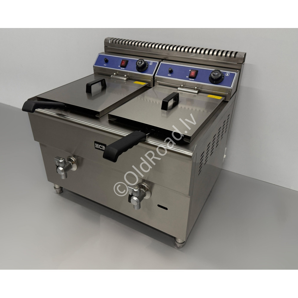 2 x 14 liter double fryer, propane gas HCB stainless steel