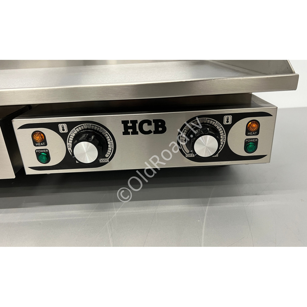 HCB smooth grill plate 73 cm 2 x 230V Stainless steel