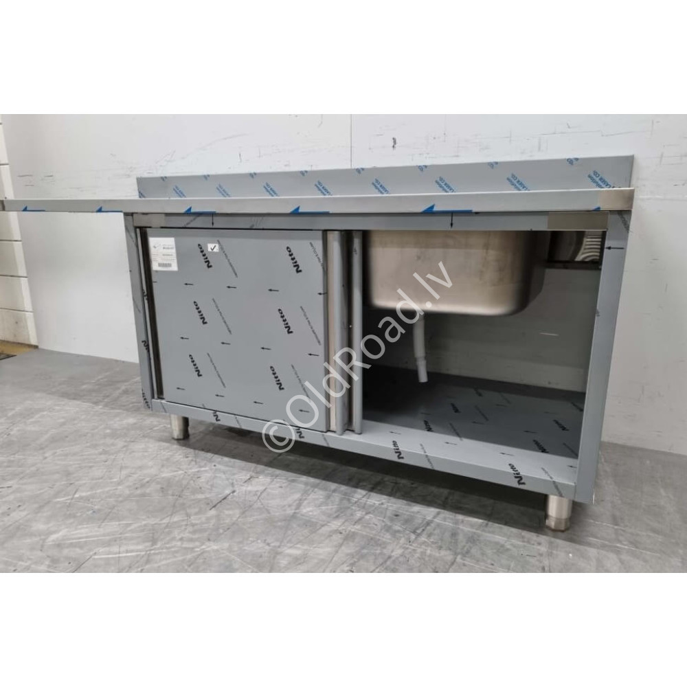 200 cm Sink with double sink, Premium-line, Stainless steel HCB