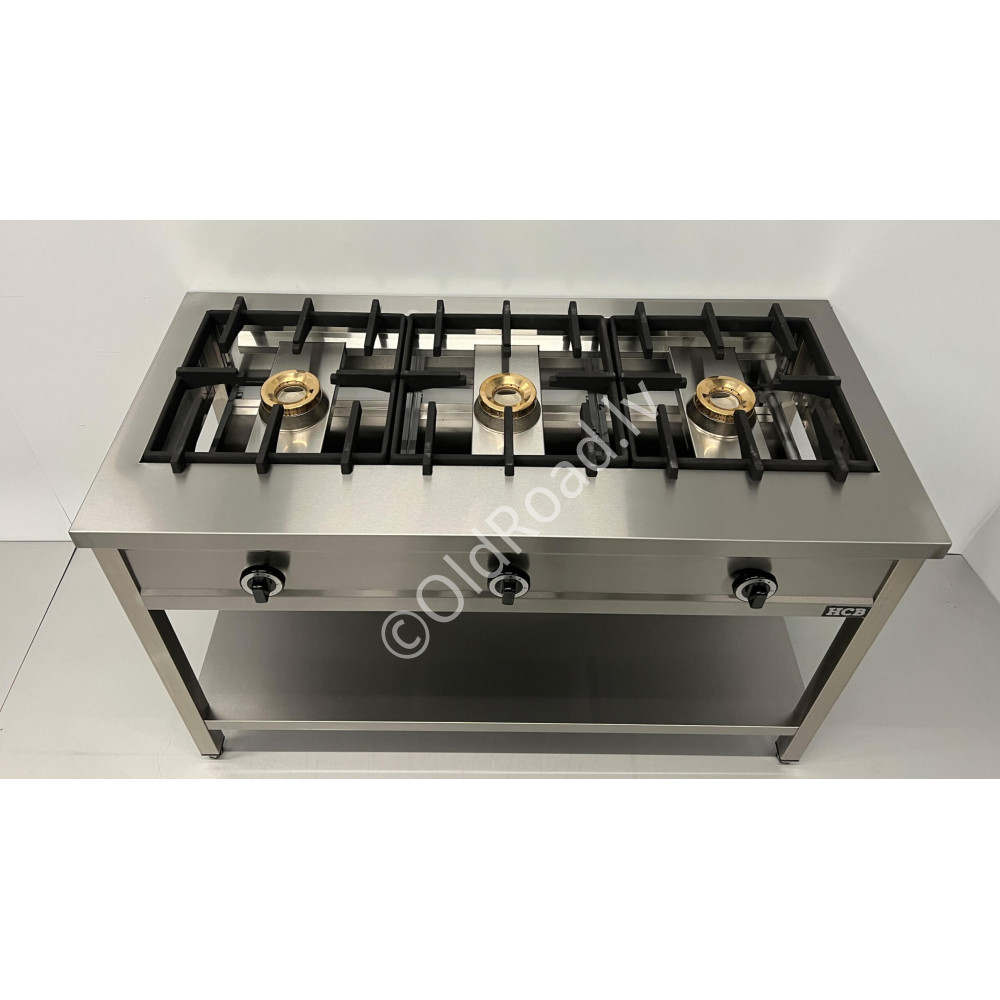 Pancake oven, 3 burners, 3 x 8 kW, 129 cm, Gas HCB stainless steel