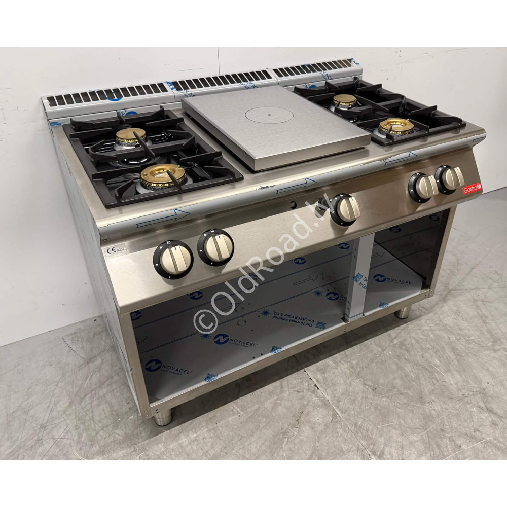 4-burner natural gas stove 120 cm Stainless steel Gastro-M